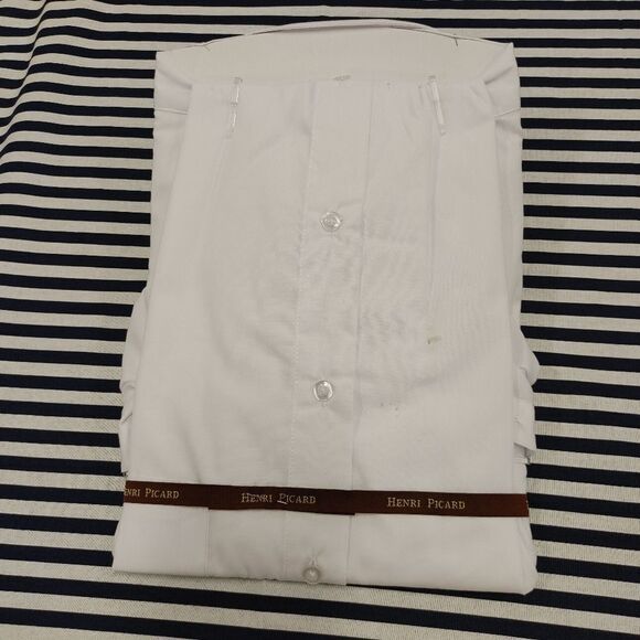 HENRI PICARD BY DON JONATHAN WHITE DRESS SHIRT. - Picture 2 of 3